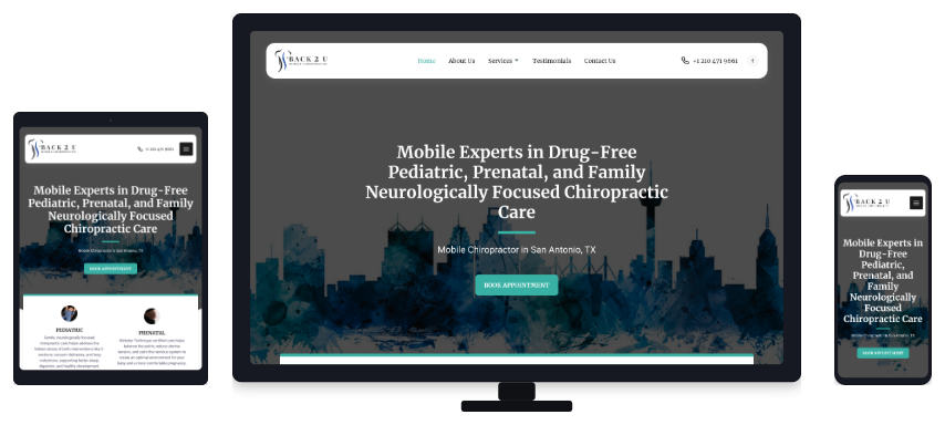 Back 2 U Mobile Chiropractic website preview