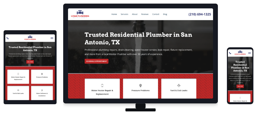 Lujan Plumbing website preview