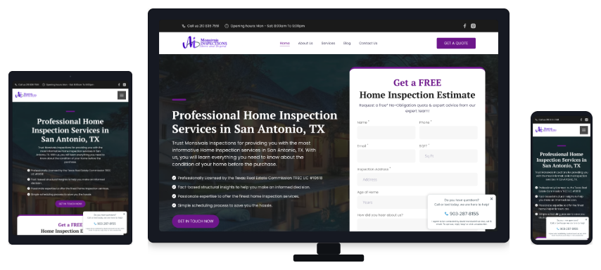 Monsivais Inspections website preview